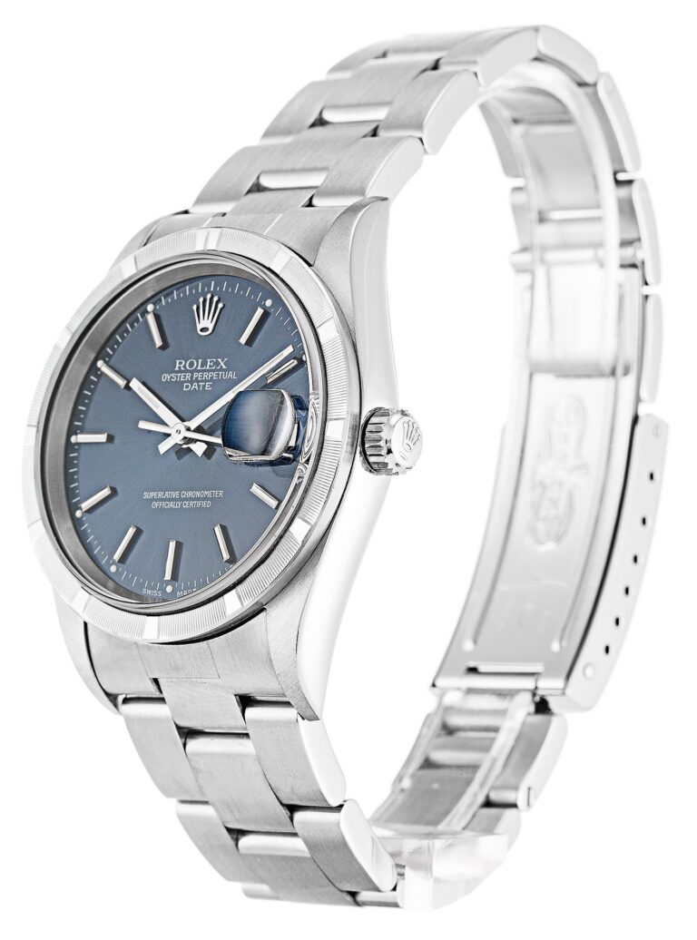 Replica Rolex Oyster Perpetual Date Blue Dial 15210 Perspective View