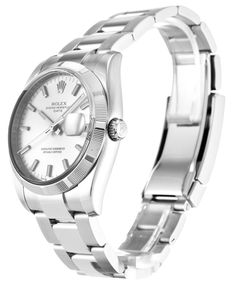 Replica Rolex Oyster Perpetual Date Silver Dial 115210 Perspective View