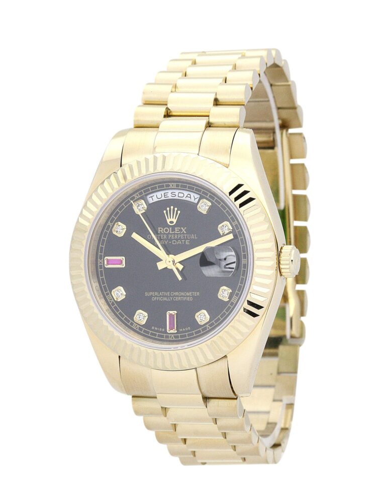 Replica Rolex Day-Date Black Dial 118238 Perspective View