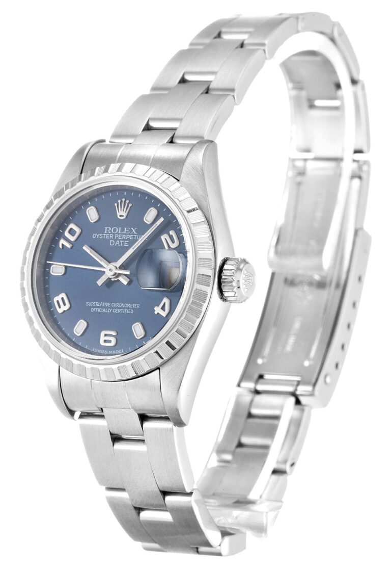 Replica Rolex Oyster Perpetual Lady Blue Dial 79240 Perspective View