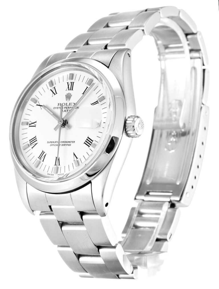Replica Rolex Oyster Perpetual Date White Dial 15000 Perspective View