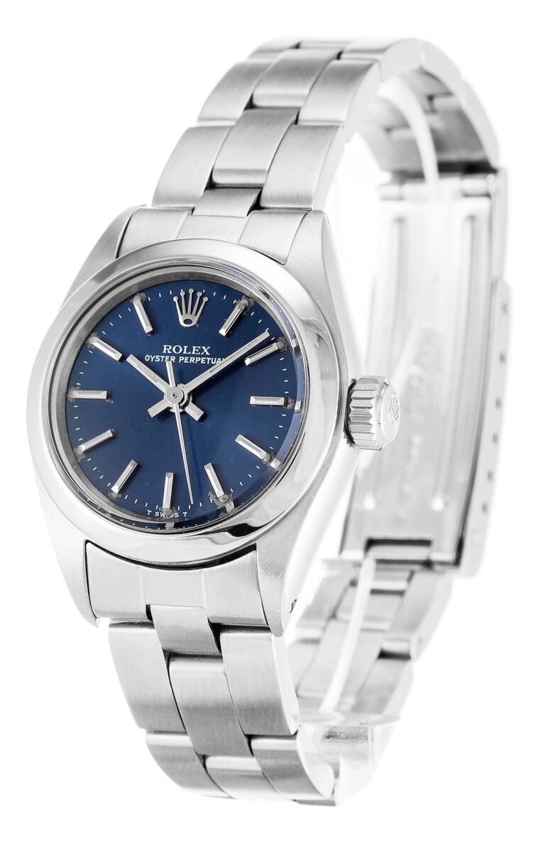 Replica Rolex Oyster Perpetual Lady Blue Dial 6718 Perspective View