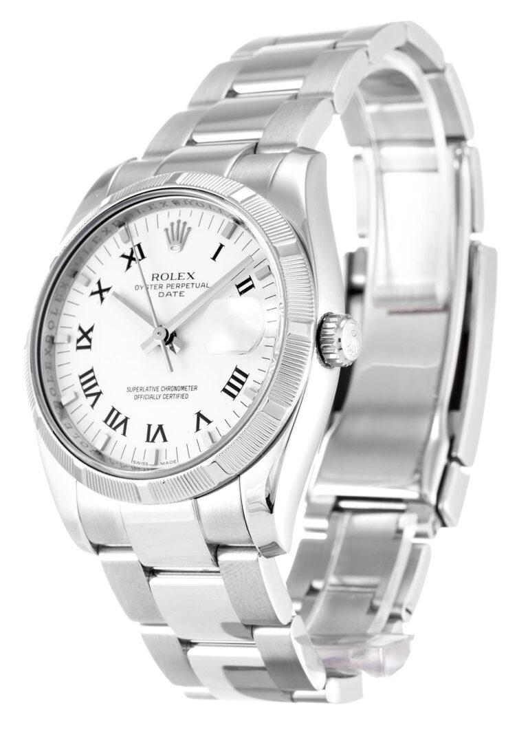Replica Rolex Oyster Perpetual Date White Dial 115210 Perspective View