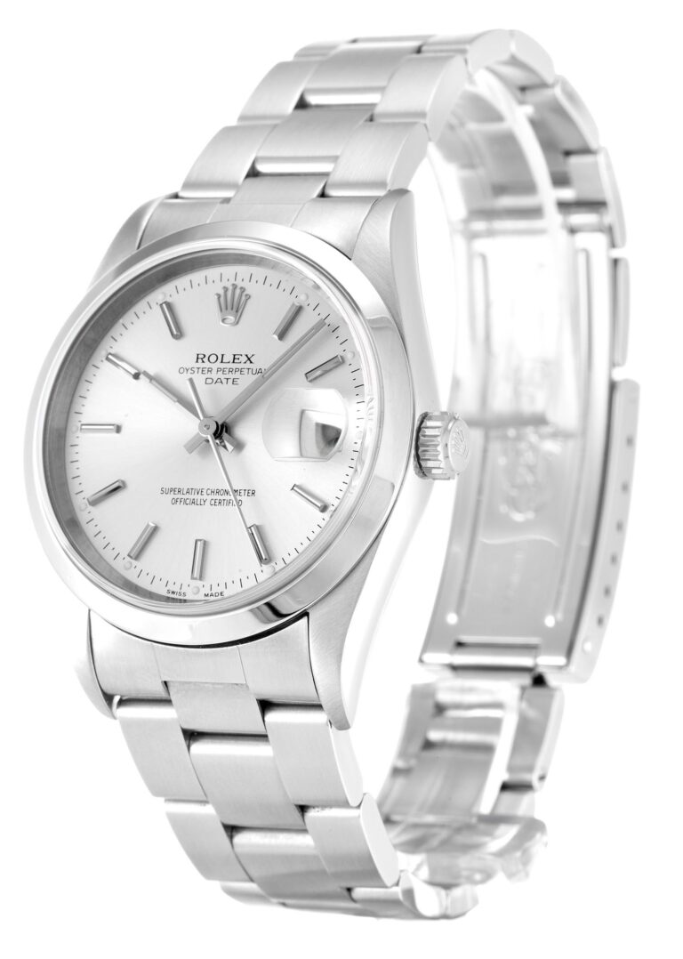 Replica Rolex Oyster Perpetual Date Silver Dial 15200 Perspective View