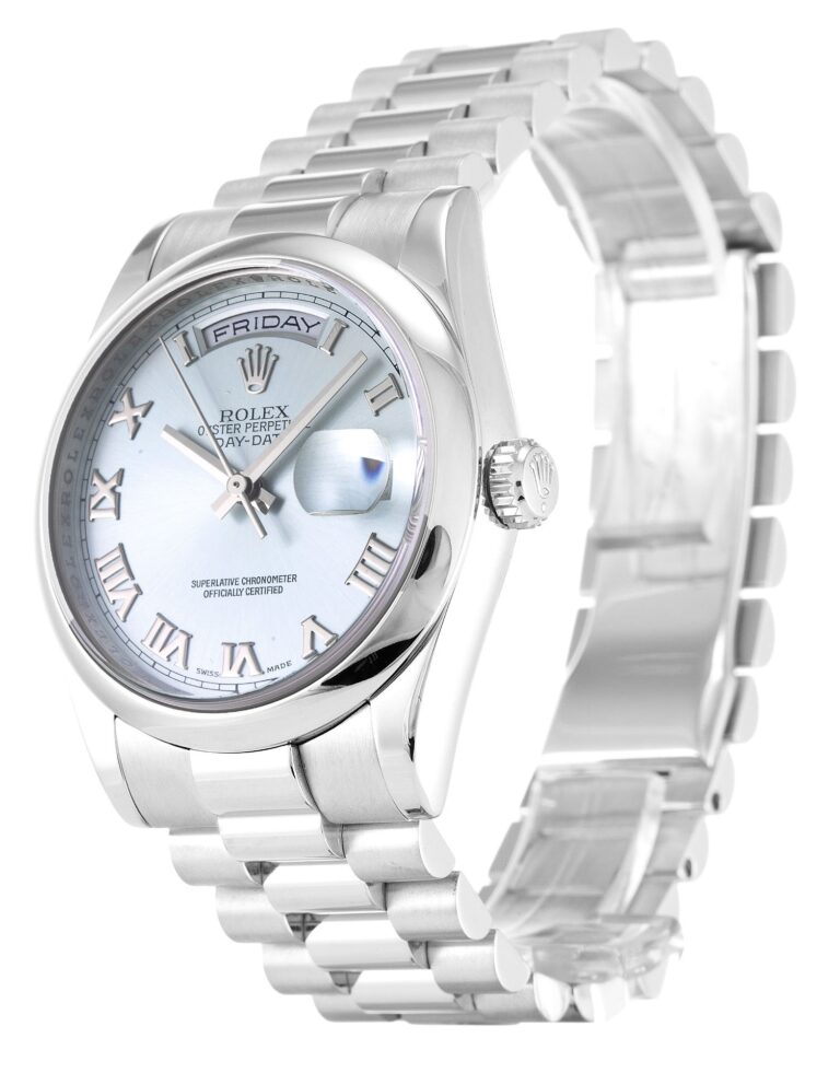 Replica Rolex Day-Date Blue Dial 118206 Perspective View