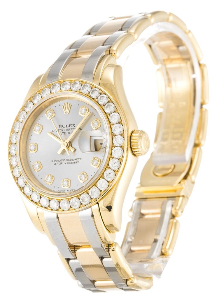 Replica Rolex Pearlmaster Champagne Dial 80298 Perspective View