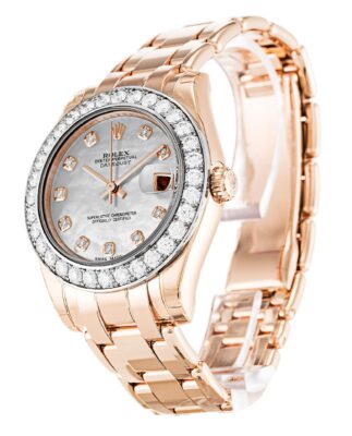 Replica Rolex Pearlmaster Mother of Pearl Dial 81285 Perspective View