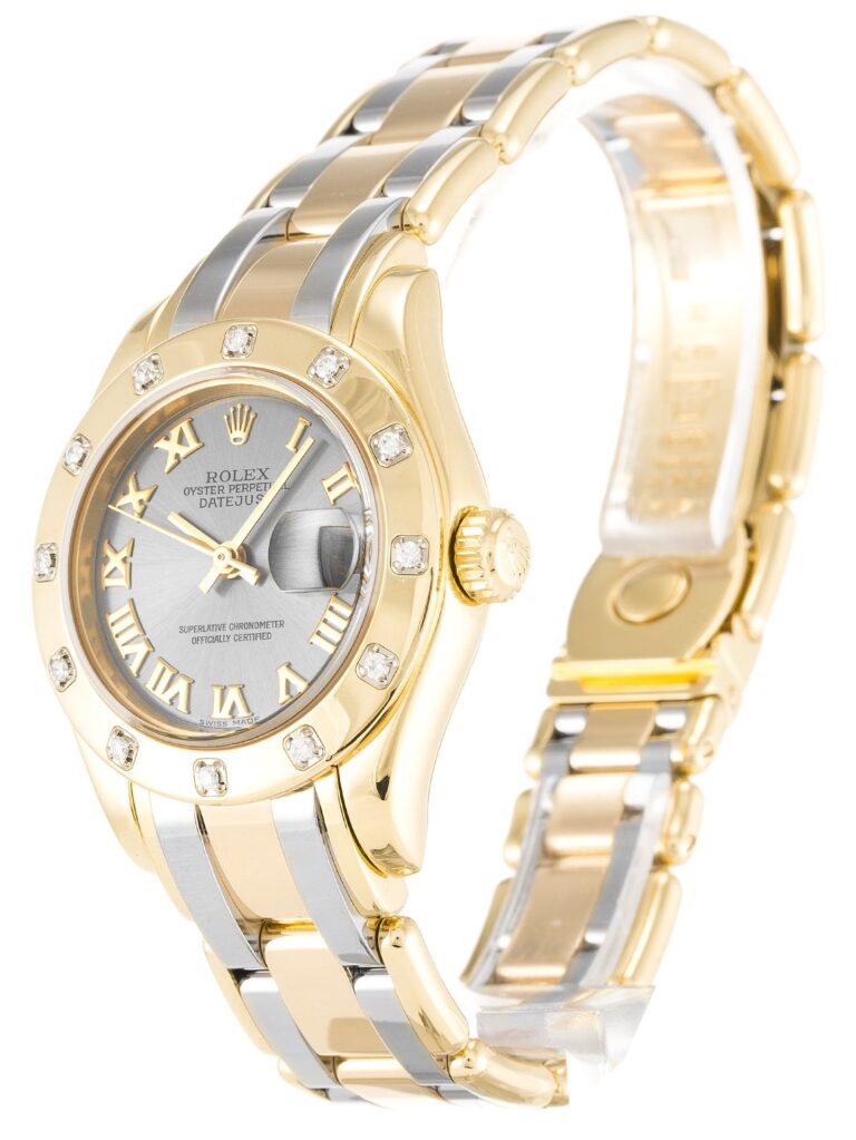 Replica Rolex Pearlmaster Rhodium Dial 80318 Perspective View