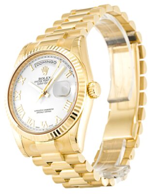 Replica Rolex Day-Date White Dial 118238 Perspective View