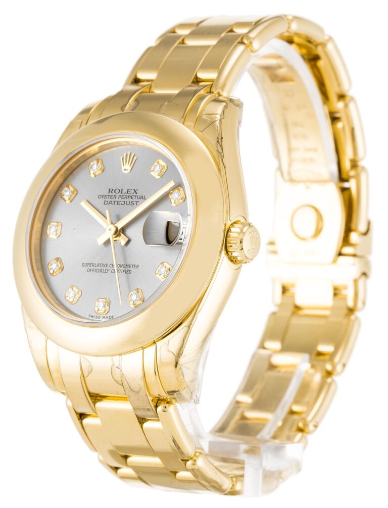 Replica Rolex Pearlmaster Silver Dial 81208 Perspective View