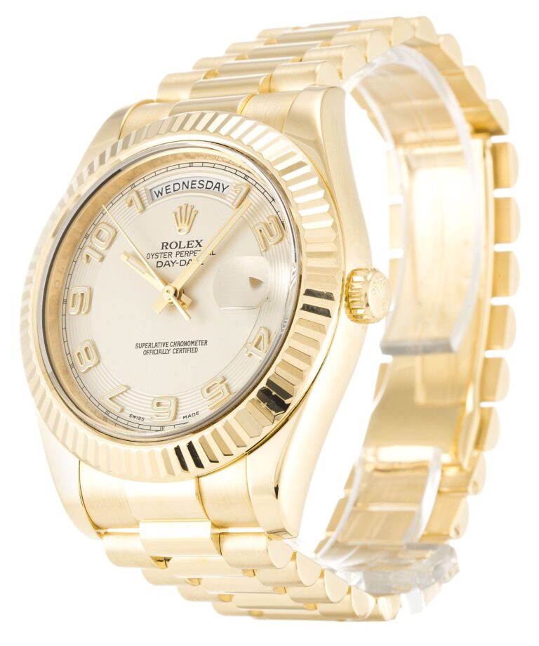 Replica Rolex Day-Date II Ivory Dial 218238 Perspective View