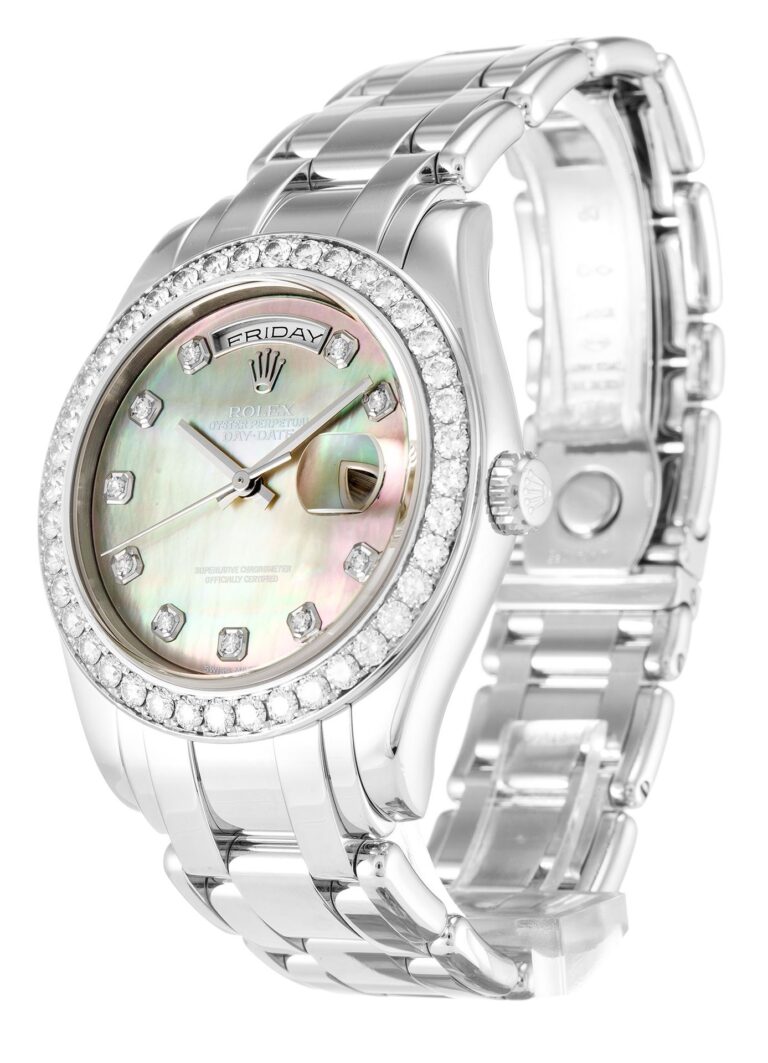 Replica Rolex Day-Date Mother of Pearl - Black Dial 18946 Perspective View