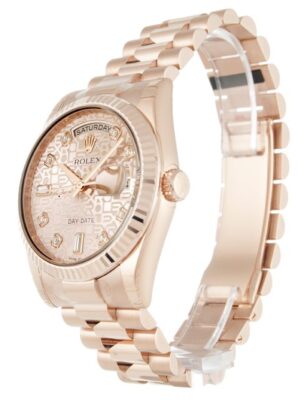 Replica Rolex Day-Date Rose Dial 118235 F Perspective View