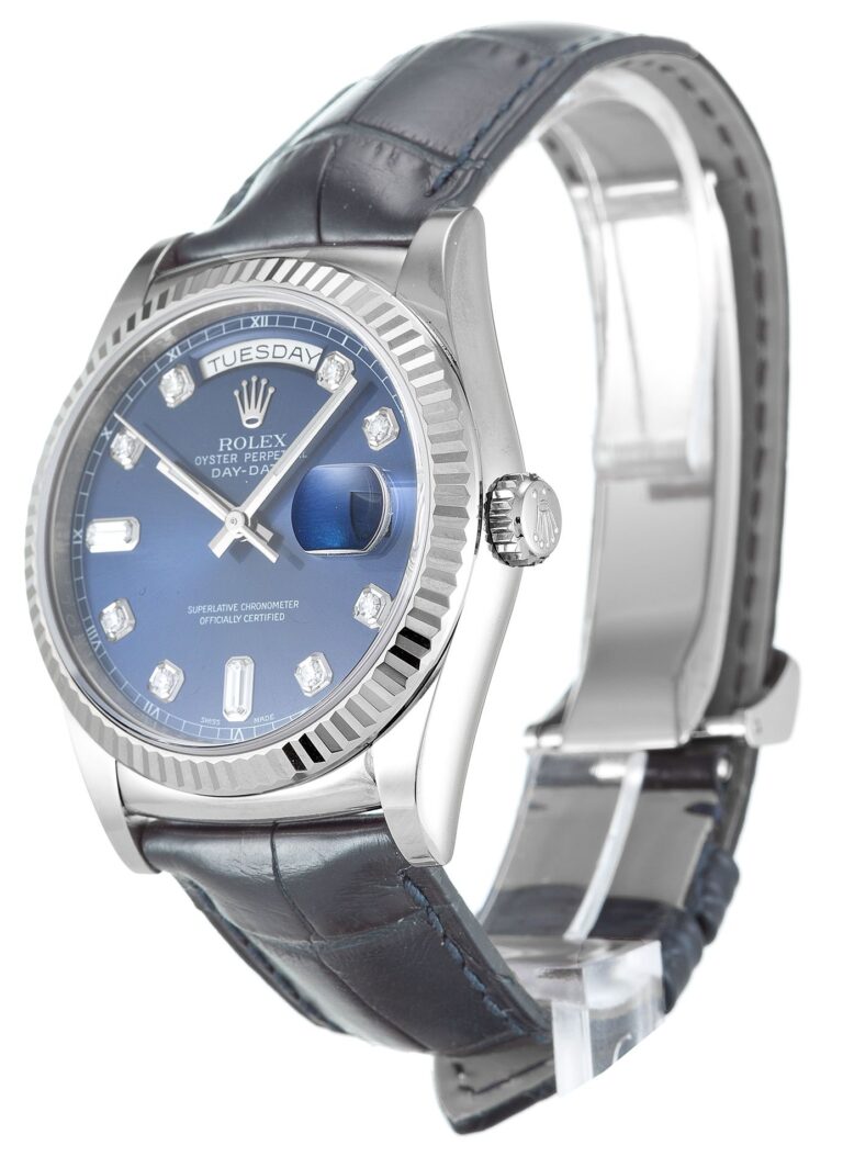 Replica Rolex Day-Date Blue Dial 118139 Perspective View