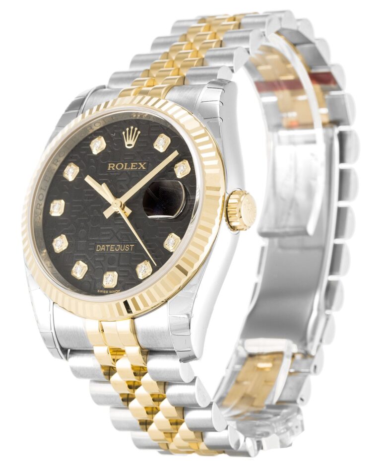 Replica Rolex Datejust Black Jubilee Dial 116233 Perspective View