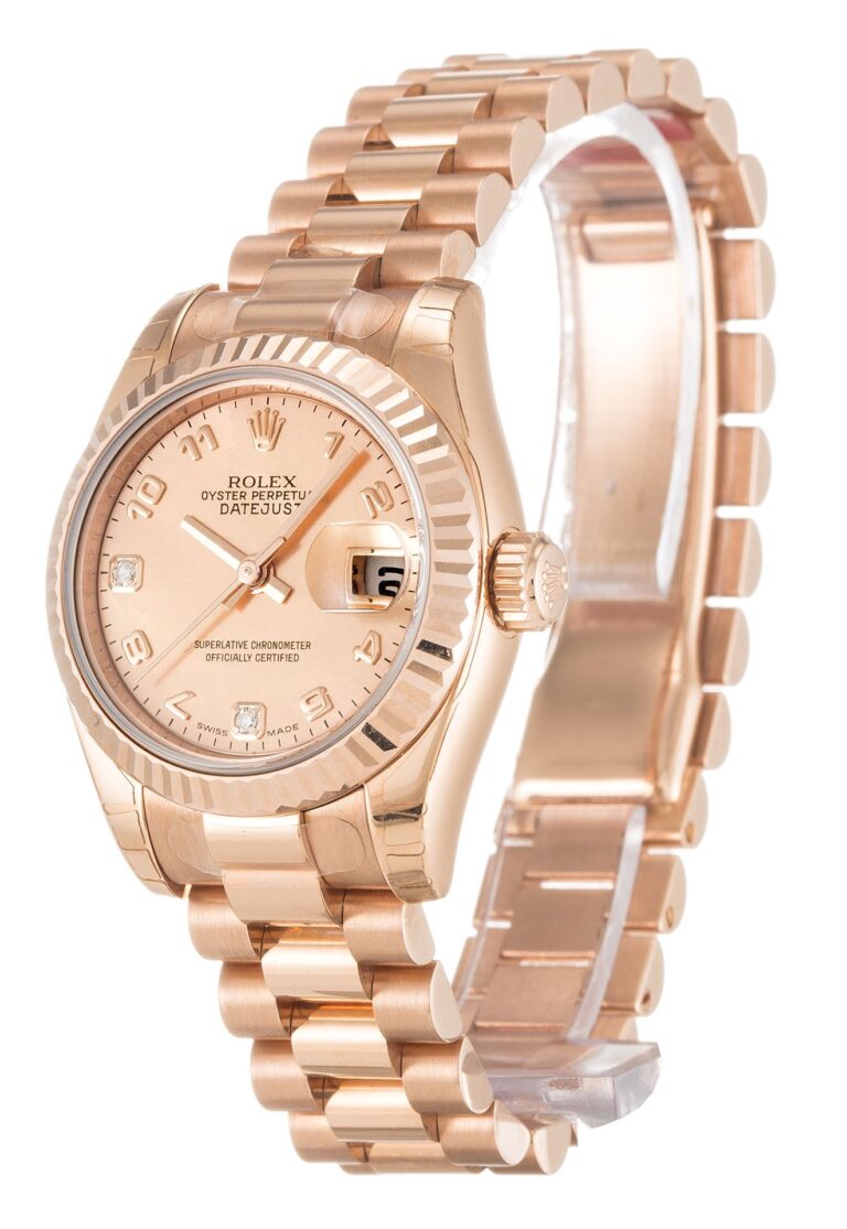 Replica Rolex Lady-Datejust Mother of Pearl - Goldust Dial 179175F Perspective View