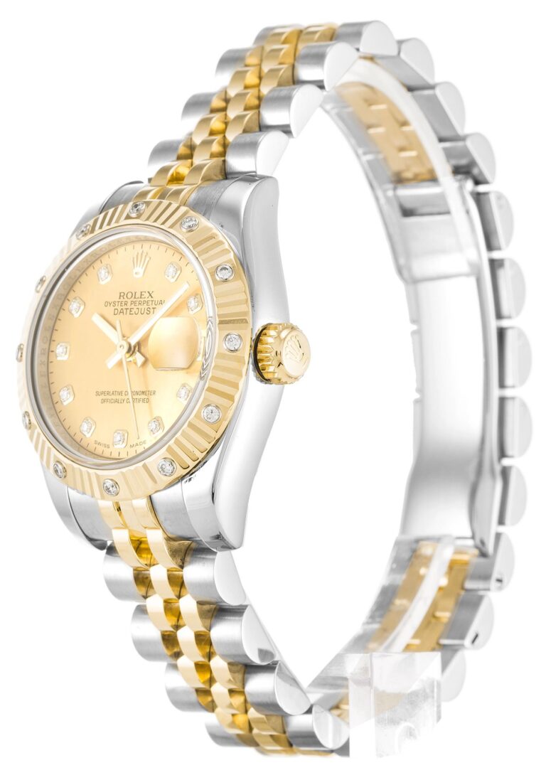 Replica Rolex Lady-Datejust Champagne Dial 179313-2 Perspective View
