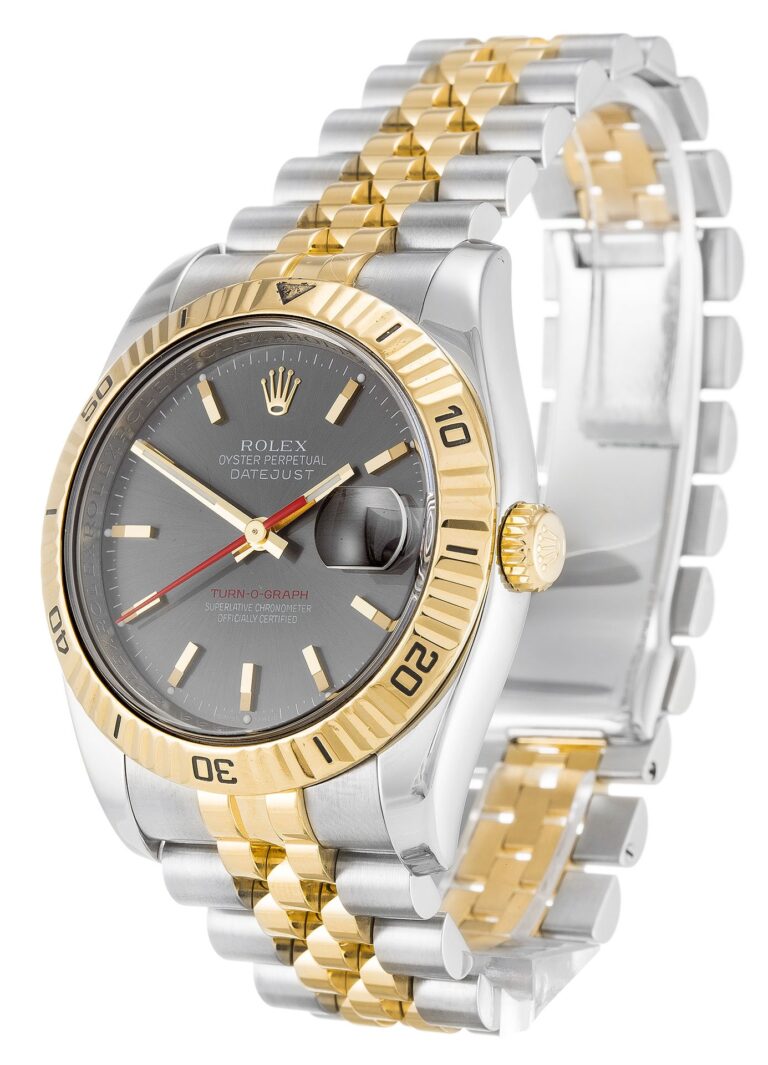 Replica Rolex Datejust Turn-O-Graph Grey Dial 116263 Perspective View
