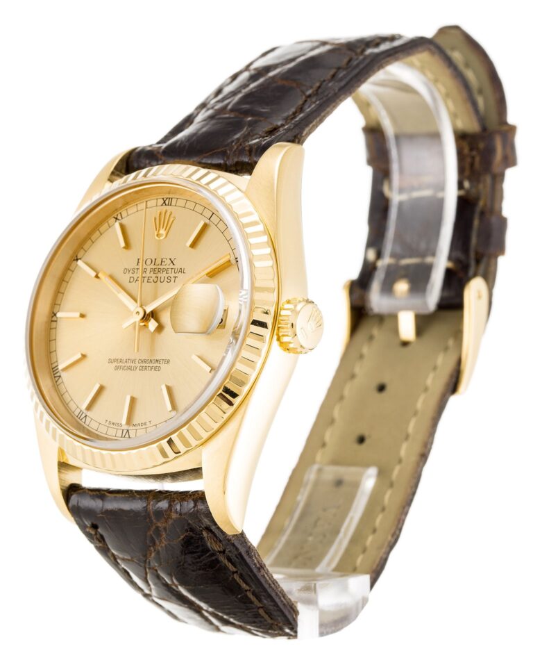 Replica Rolex Datejust Champagne Dial 16238 Perspective View