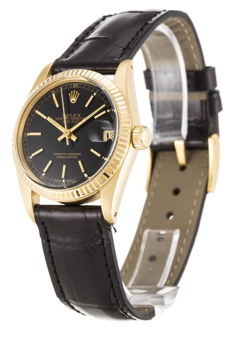 Replica Rolex Datejust Mid-Size Black Dial 6827 Perspective View