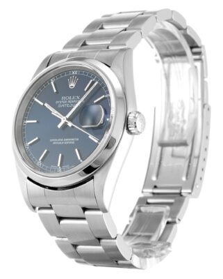 Replica Rolex Datejust Blue Dial 16200 Perspective View