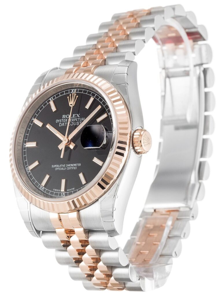 Replica Rolex Lady-Datejust Black Dial 179171 Perspective View