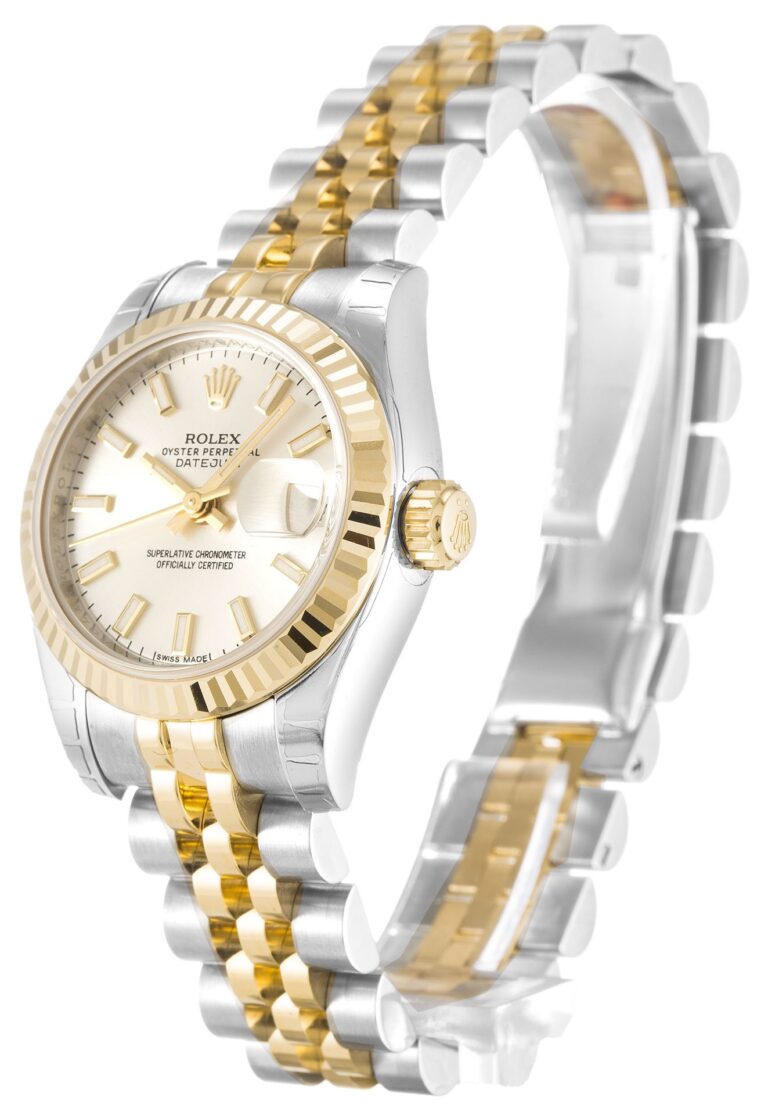 Replica Rolex Lady-Datejust Silver Dial 179173-2 Angle Detail