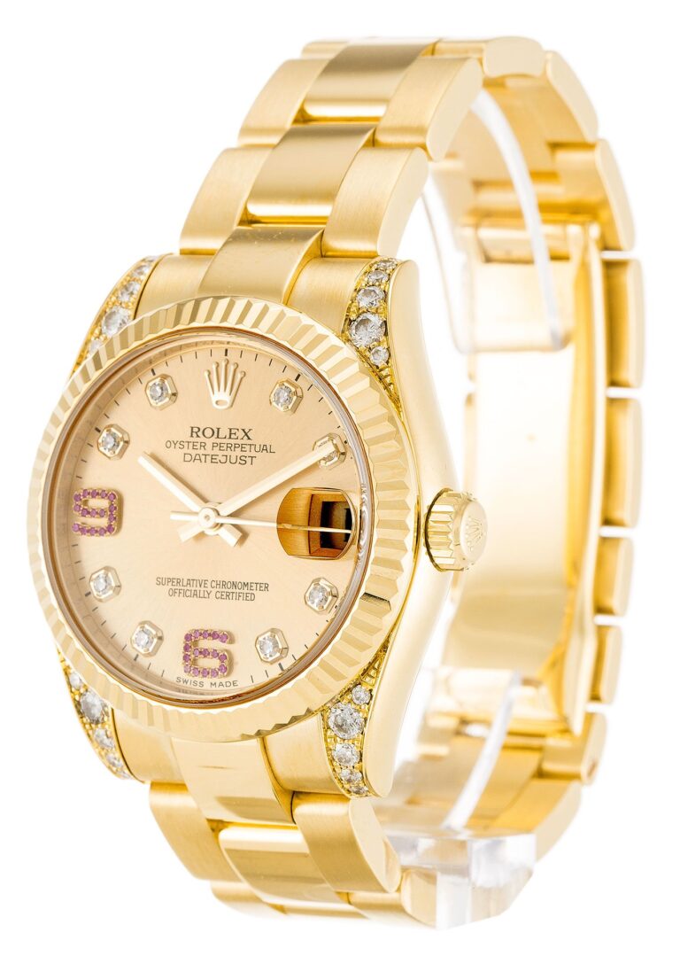 Replica Rolex Datejust Mid-Size Champagne Dial 178238 Perspective View