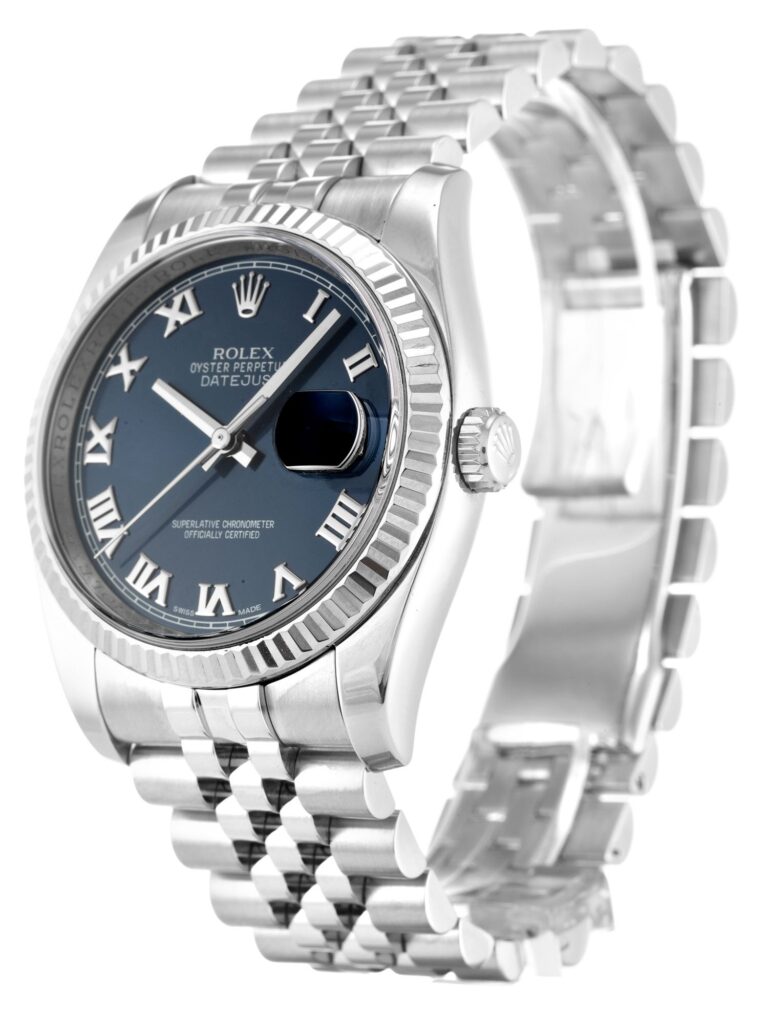 Replica Rolex Datejust Blue Dial 116234 Perspective View