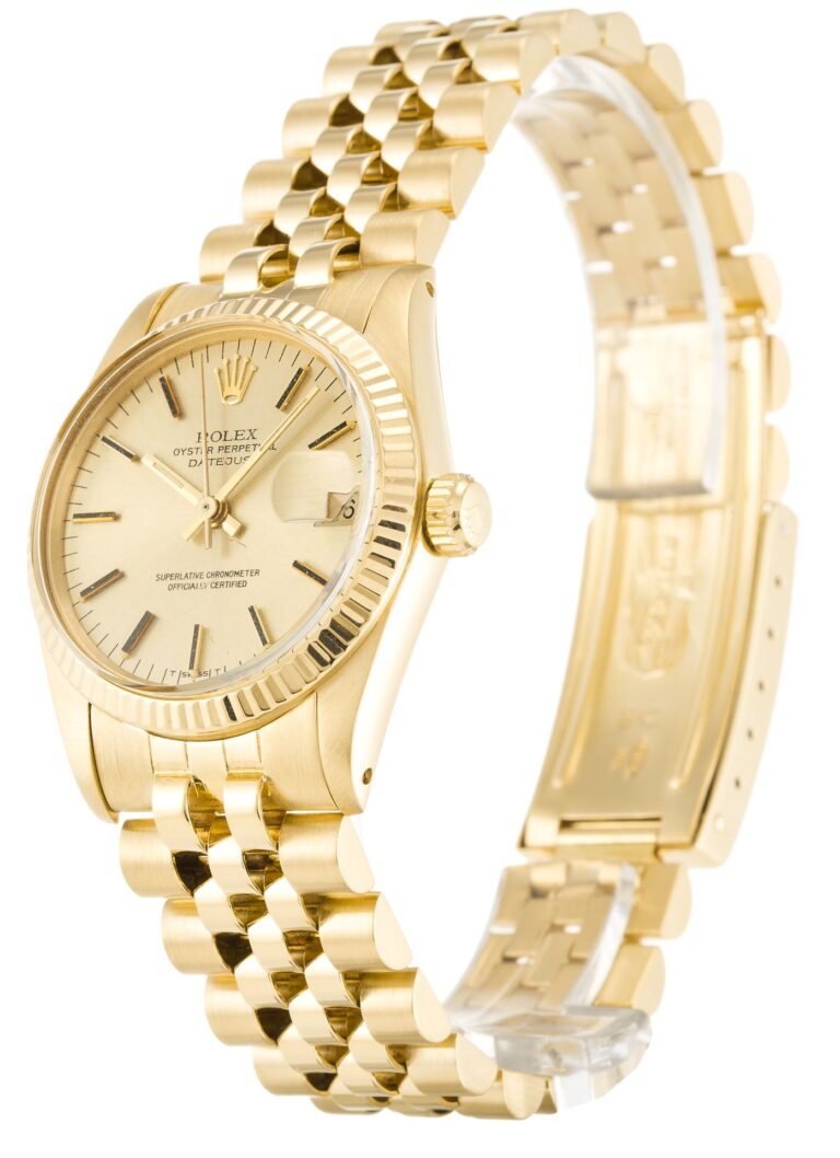 Replica Rolex Datejust Mid-Size Champagne Dial 6827 Perspective View