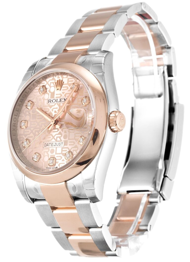 Replica Rolex Datejust Rose Dial 116201 Perspective View