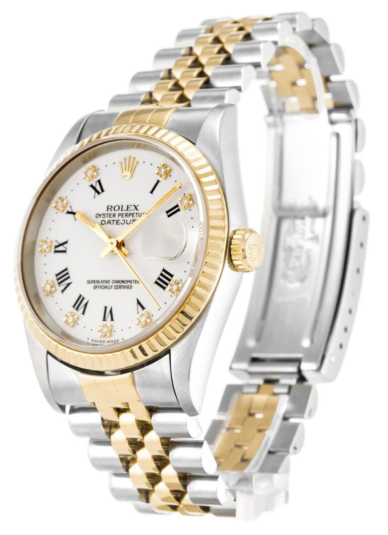 Replica Rolex Datejust White Dial 16233 Perspective View