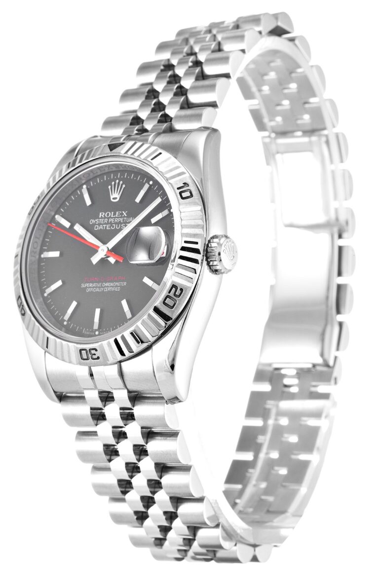 Replica Rolex Datejust Turn-O-Graph Grey Dial 116264 Perspective View