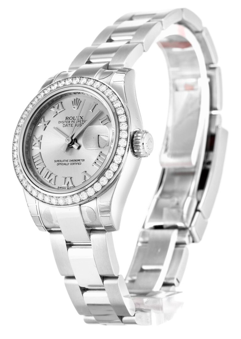 Replica Rolex Lady-Datejust Silver Dial 179384 Perspective View