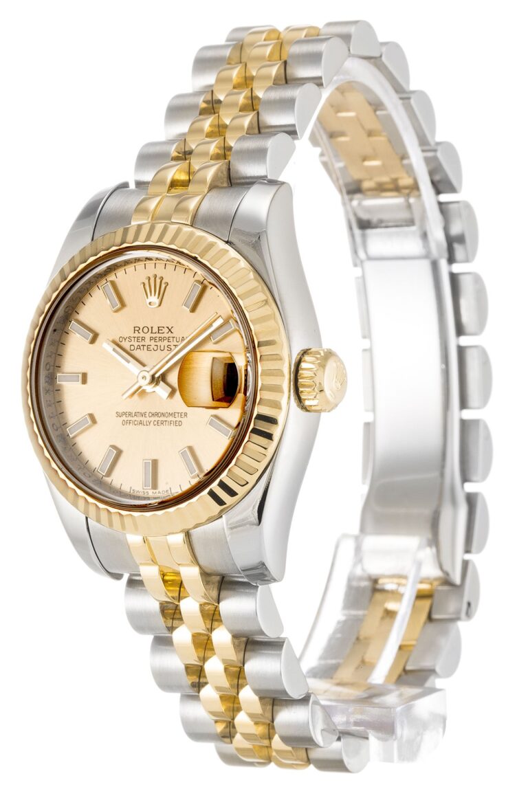 Replica Rolex Lady-Datejust Champagne Dial 179173-3 Perspective View