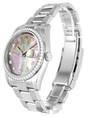 Replica Rolex Datejust Mother of Pearl - Black Dial 116244 Perspective View