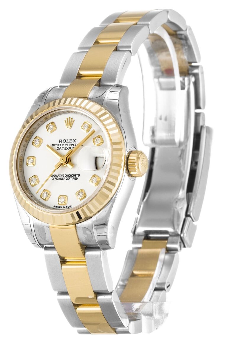 Replica Rolex Lady-Datejust White Dial 179173 Angle Detail