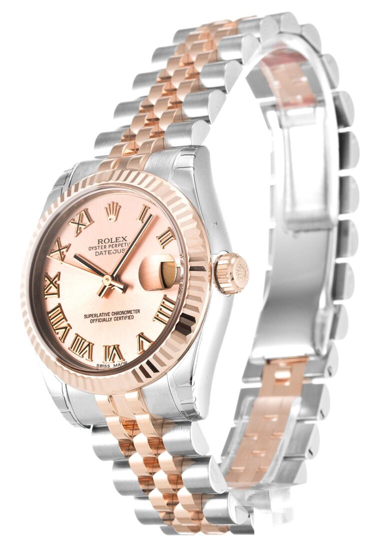 Replica Rolex Datejust Mid-Size Pink Dial 178271 Perspective View