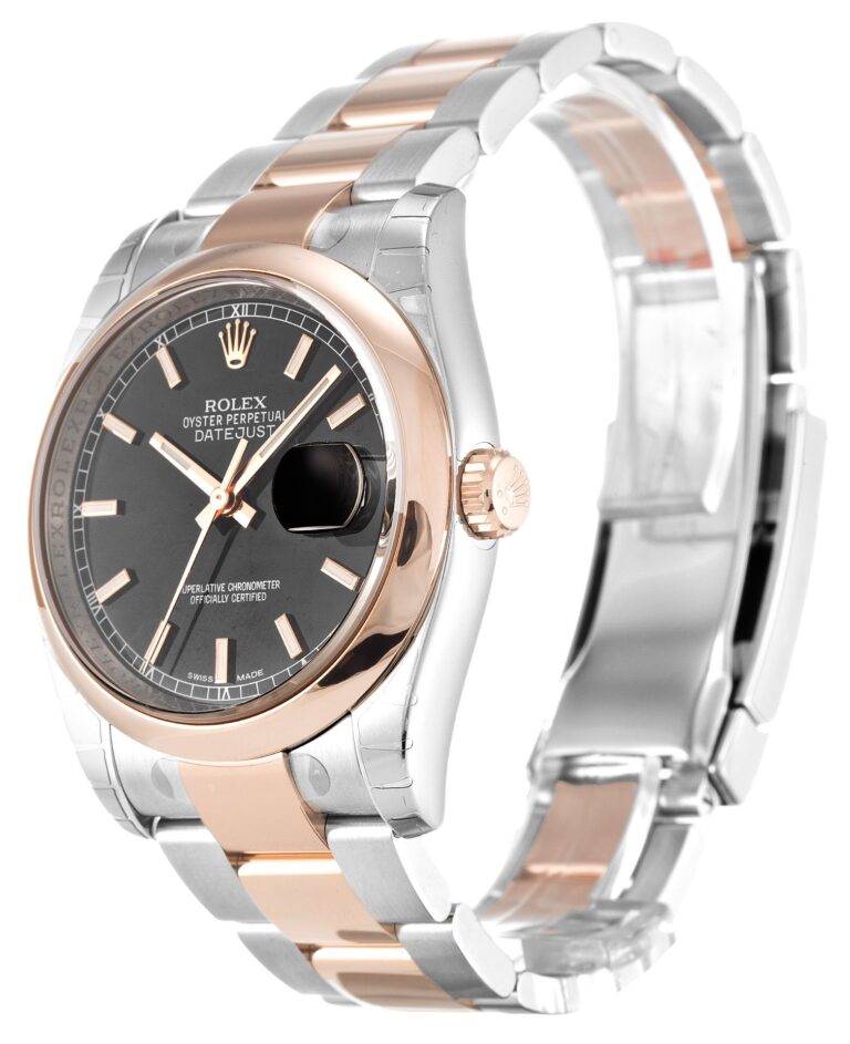 Replica Rolex Datejust Black Dial 116201 Perspective View