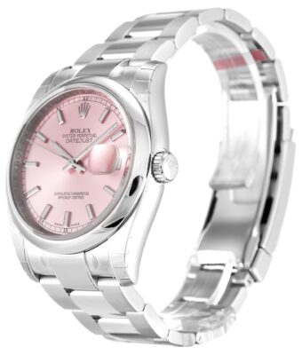 Replica Rolex Datejust Pink Dial 116200 Perspective View