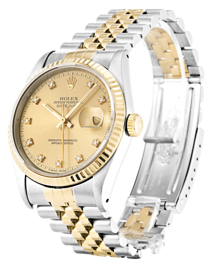 Replica Rolex Datejust Champagne Diamonds Dial 16233 Perspective View