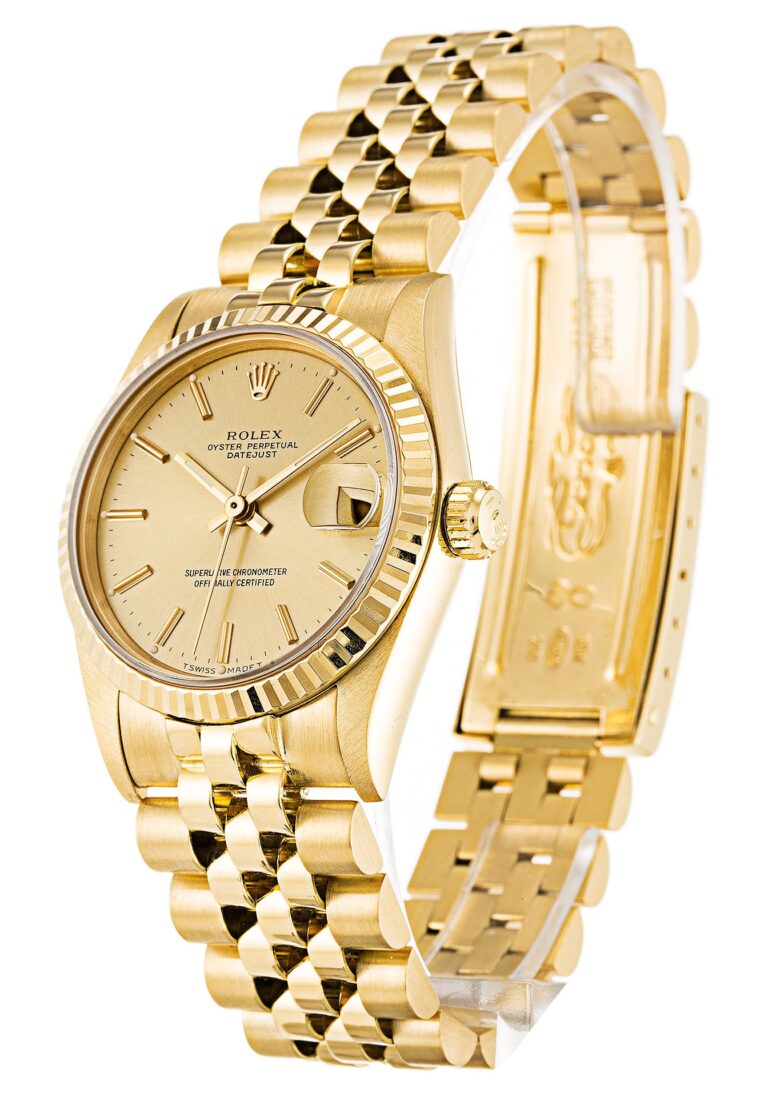 Replica Rolex Datejust Mid-Size Champagne Dial 68278 Perspective View