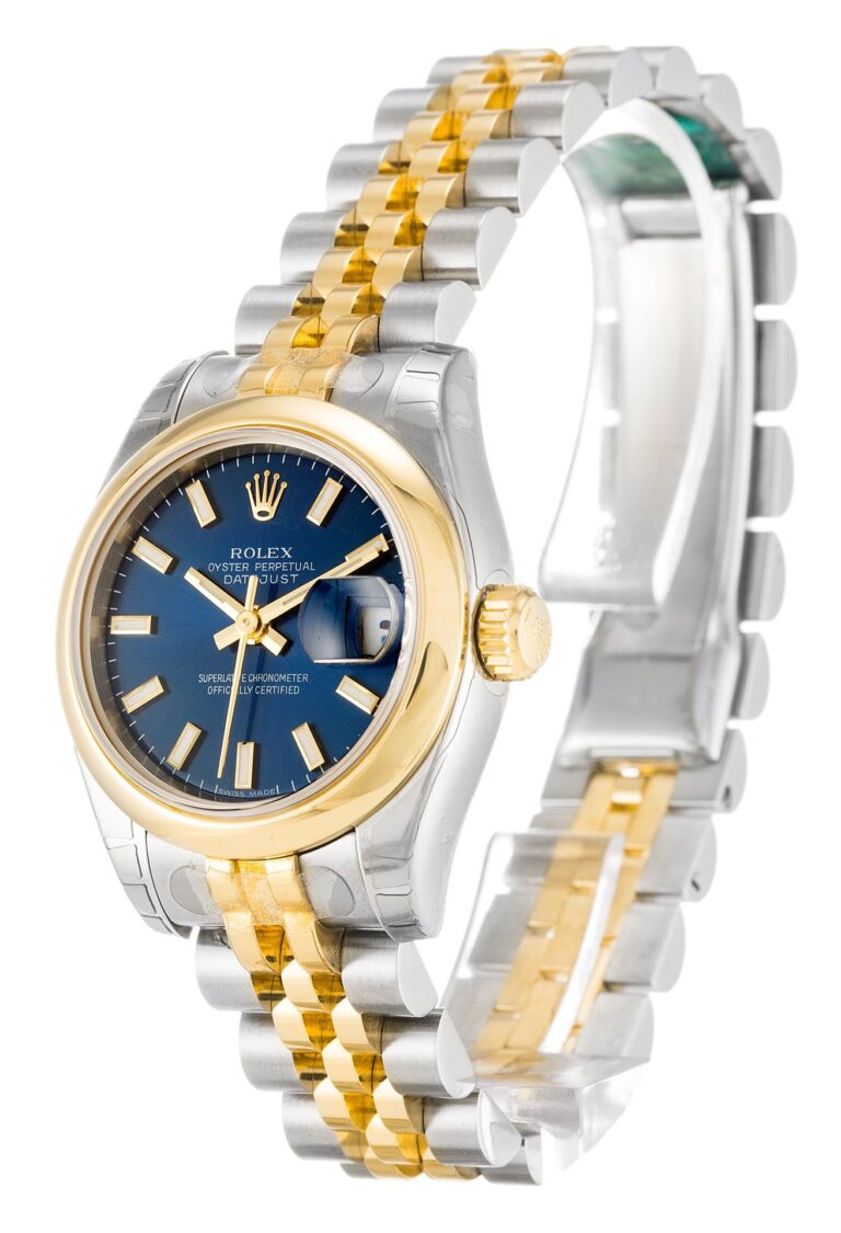 Replica Rolex Lady-Datejust Blue Dial 179163 Perspective View