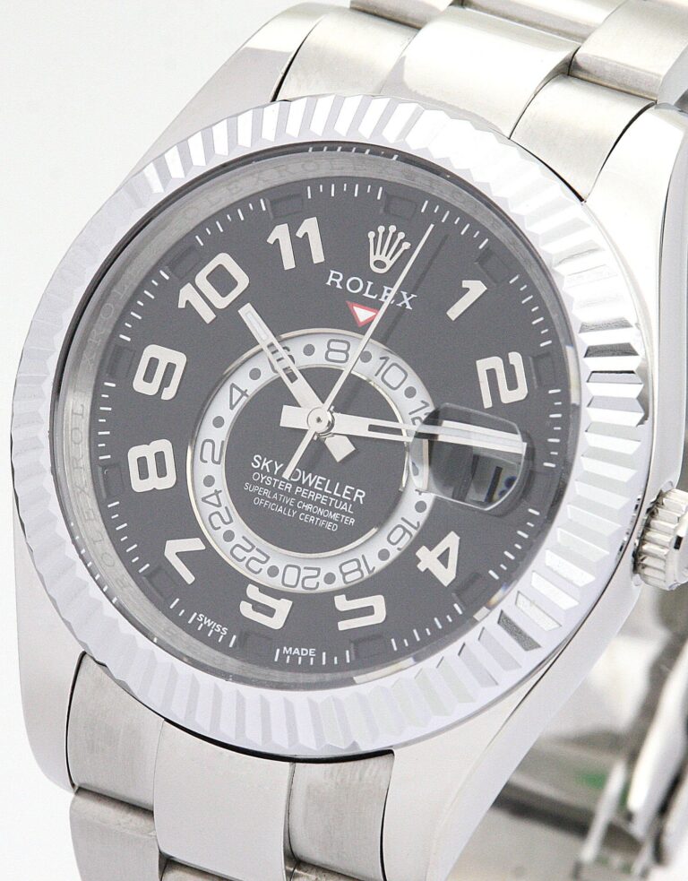 Replica Rolex Sky-Dweller Black Dial 326938 Perspective View