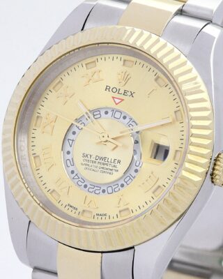 Replica Rolex Sky-Dweller Gold Dial 326938-2 Angle Detail