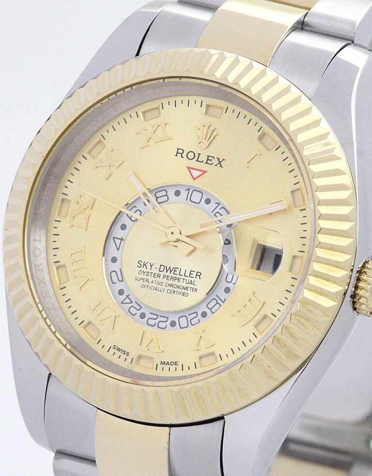Replica Rolex Sky-Dweller Gold Dial 326938-2 Angle Detail