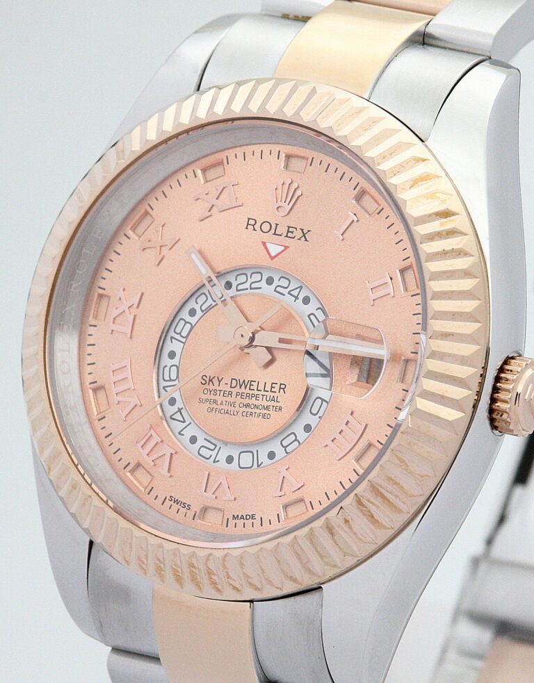 Replica Rolex Sky-Dweller Champagne Dial 326938-3 Angle Detail