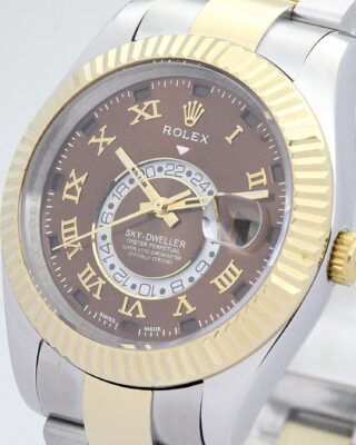 Replica Rolex Sky-Dweller Brown Dial 326938-2 Angle Detail