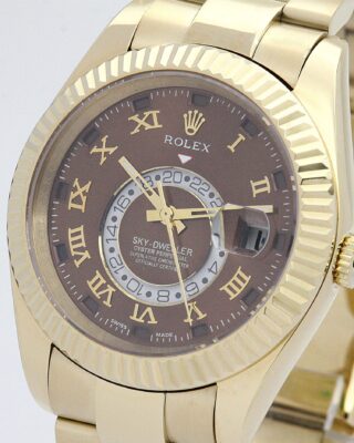 Replica Rolex Sky-Dweller Brown Dial 326938 Angle Detail