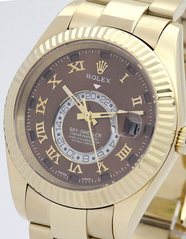 Replica Rolex Sky-Dweller Brown Dial 326938 Angle Detail